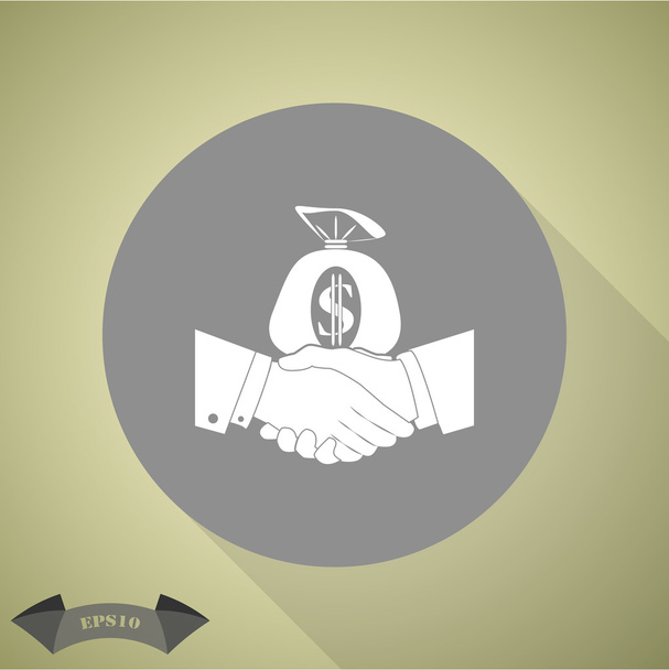 Simple icon of handshake sign. - Vector, Image