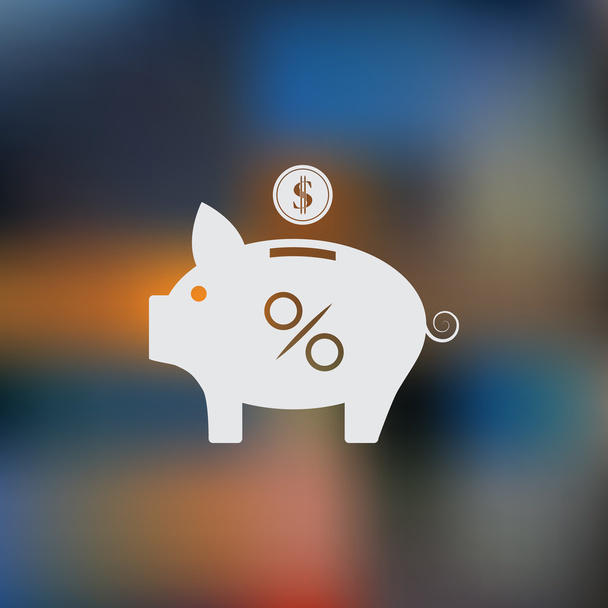 Vector percent piggy money bank icon - Vector, Image