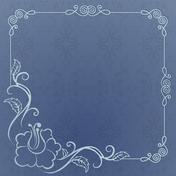 blue background with frame - Vector, afbeelding