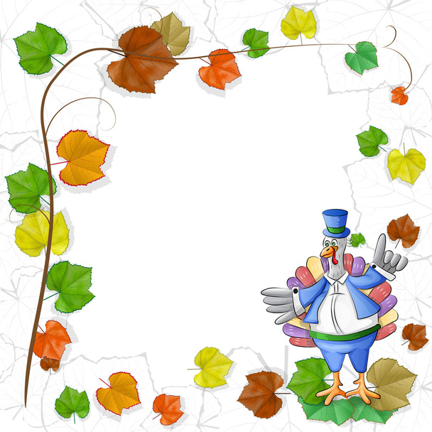 Thanksgiving Turquie avec des feuilles
 - Photo, image