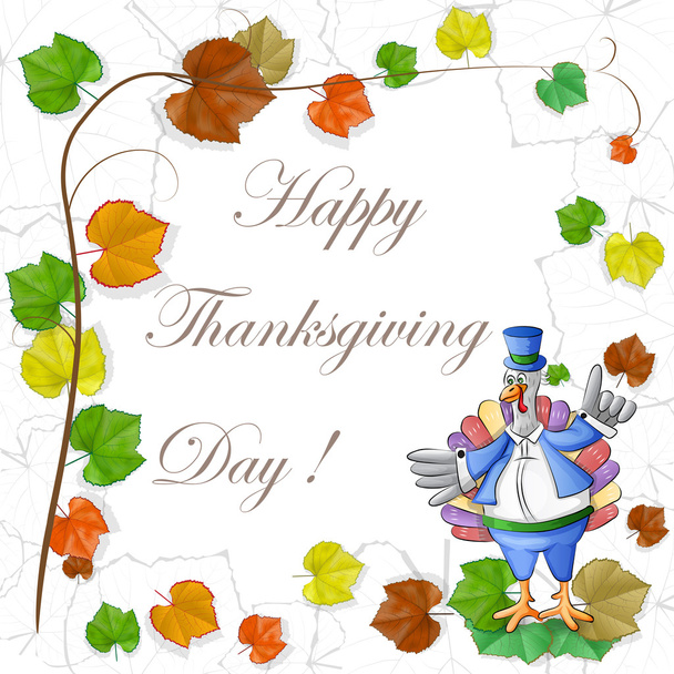 Thanksgiving Turquie avec des feuilles
 - Photo, image