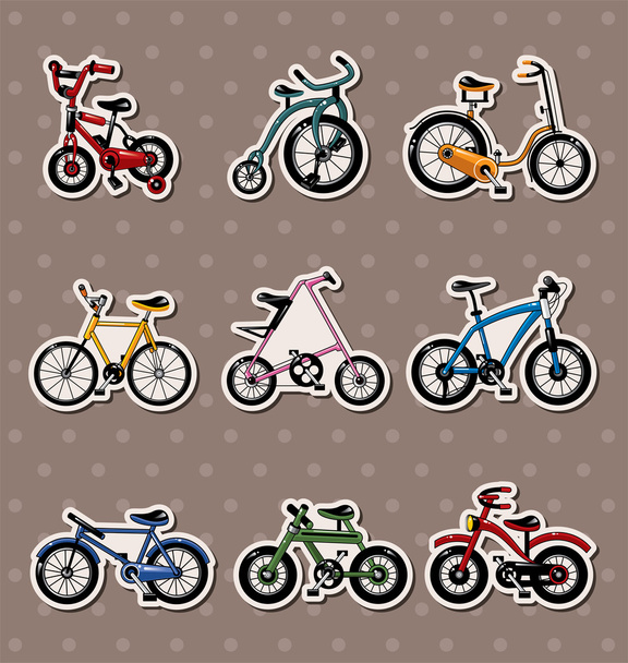 cartoon Bicycle stickers - Wektor, obraz