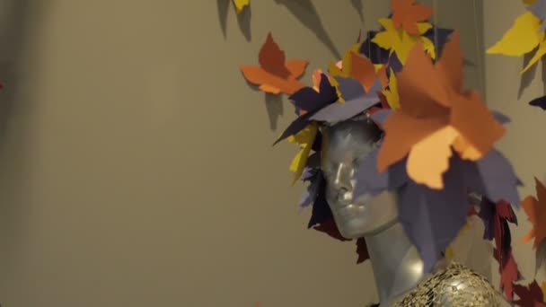 Dois Manequins Femininos em um Novo Vestido de Colleção Outono em uma Loja Moderna
 - Filmagem, Vídeo