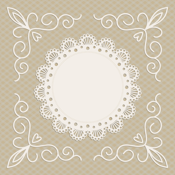 greeting card or wedding invitation, mono line - Vector, imagen