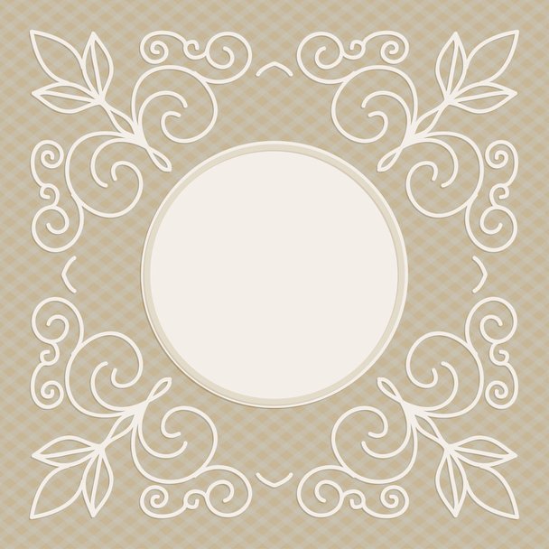 wedding invitation design template - decorative background for greeting card in mono line style - Vektor, obrázek