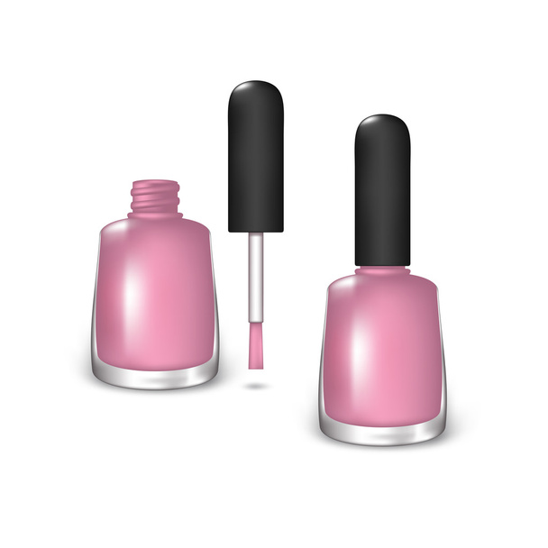 Set of color nail polish - Vector, Image