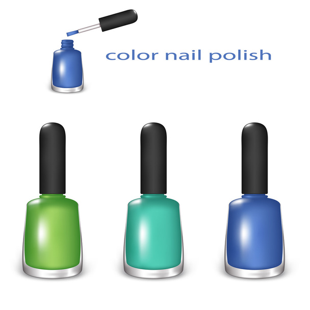 Set of color nail polish - Vector, afbeelding