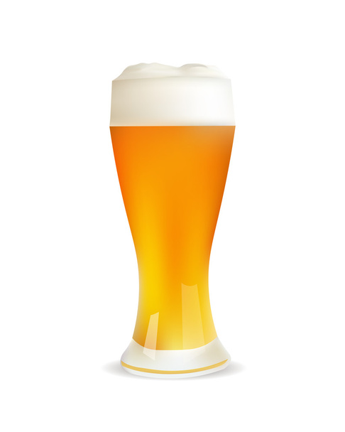 Realistický pohár piva. Samostatná vektorová ikona nebo ilustrace - Vektor, obrázek