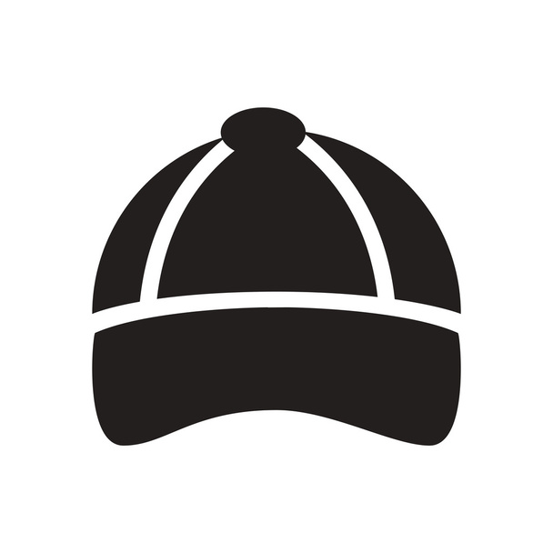 Icono plano en gorra de hombre blanco y negro
 - Vector, imagen