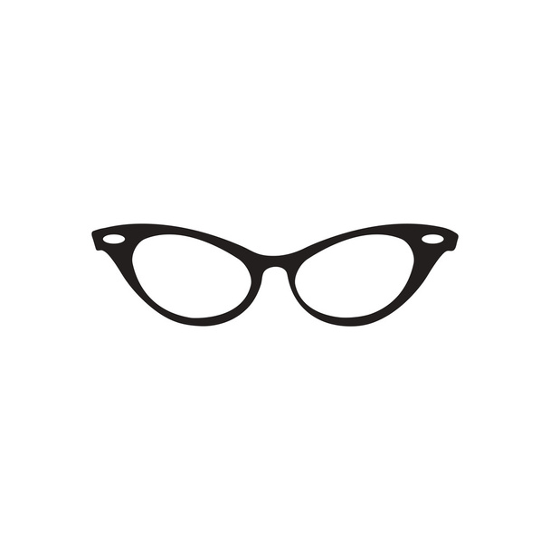 黒と白の眼鏡でフラット アイコン - ベクター画像