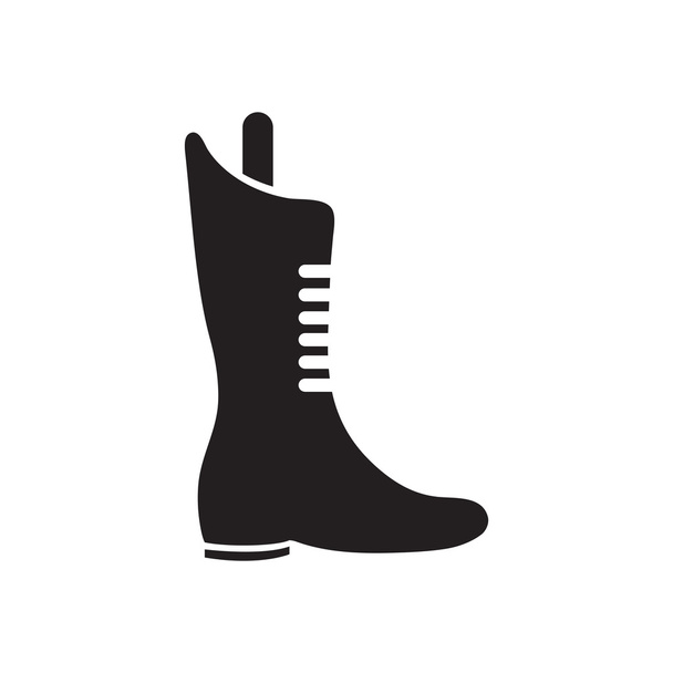 Flat icon in black and white boot - Vector, Image