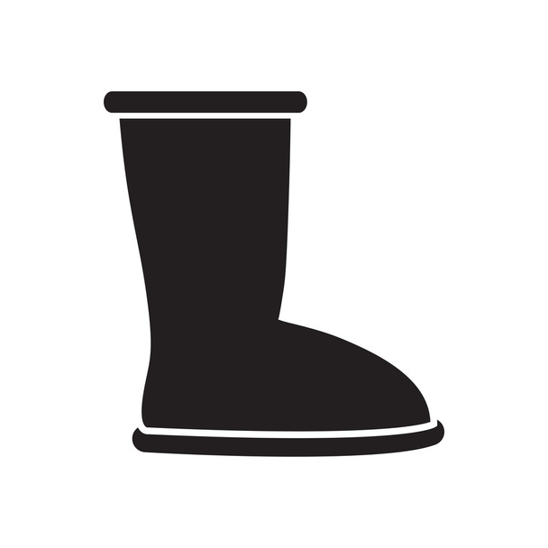Flat icon in black and white ugg boots - Vector, Image