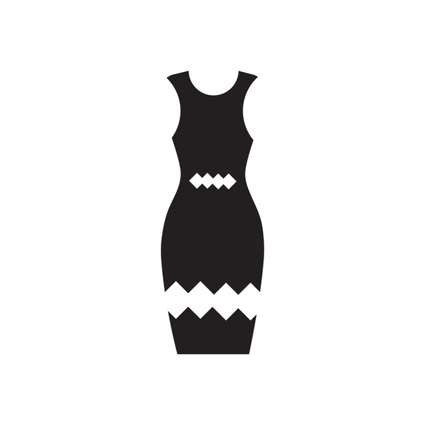 Lapos ikon-ban fekete-fehér ruha - Vektor, kép