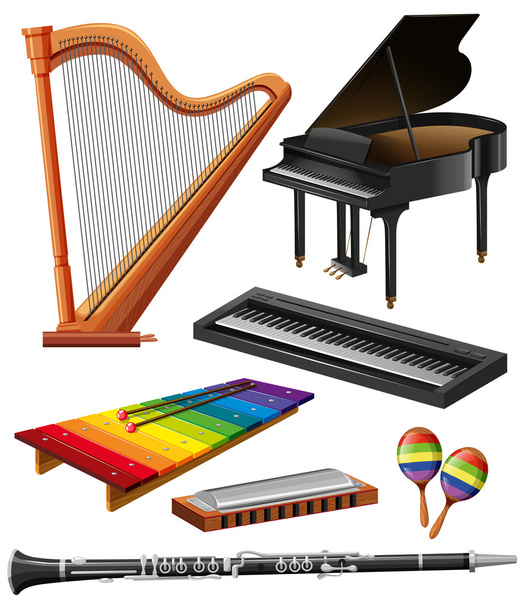 Различные виды музыкальных инструментов
 - Вектор,изображение