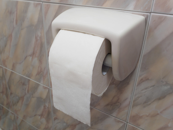 Ρολό χαρτί τουαλέτας στον τοίχο  - Φωτογραφία, εικόνα