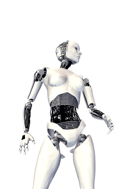 Mulher cibernética isolada
 - Foto, Imagem