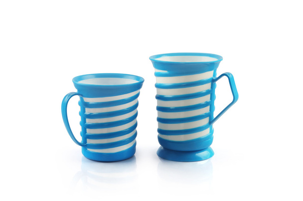 Синьо-білі пластикові чашки
 - Фото, зображення