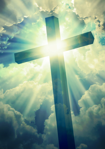 The cross on bright sun - Photo, Image