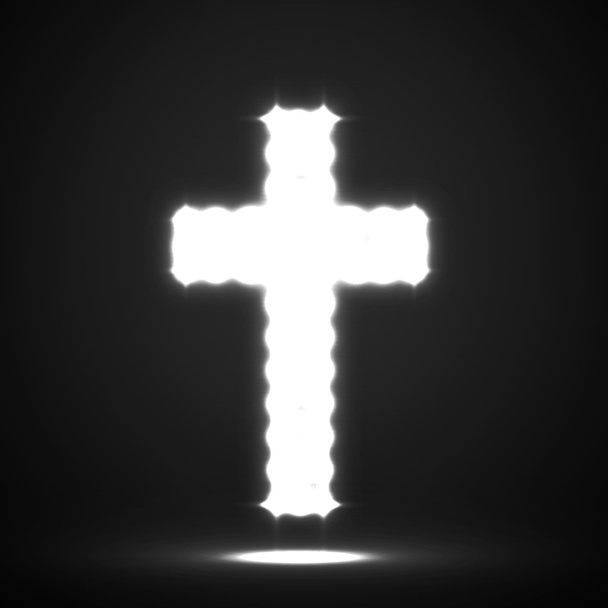 Gloeiende Kruis. Christian symbool - Vector, afbeelding