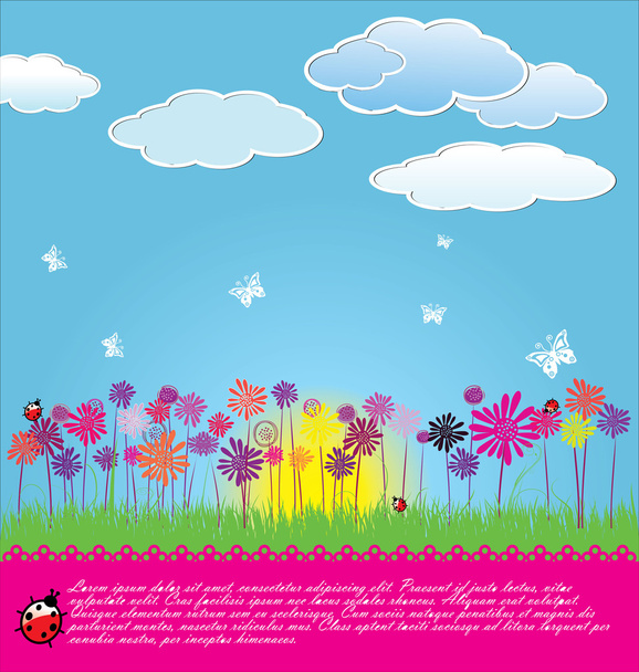 Cute floral background - Vector, Image