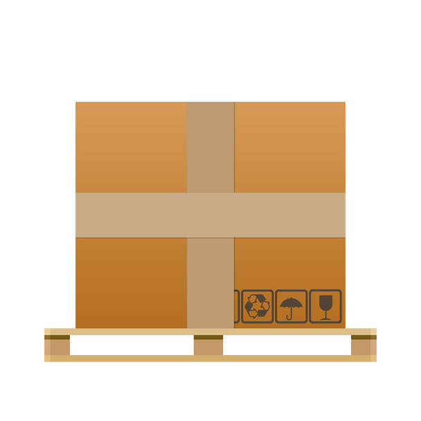 Pudełko tekturowe z dużym brązowym zamknięciem - Wektor, obraz