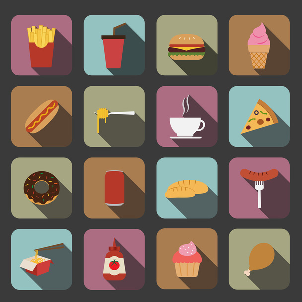 soubor ikony rychlého občerstvení - Vektor, obrázek