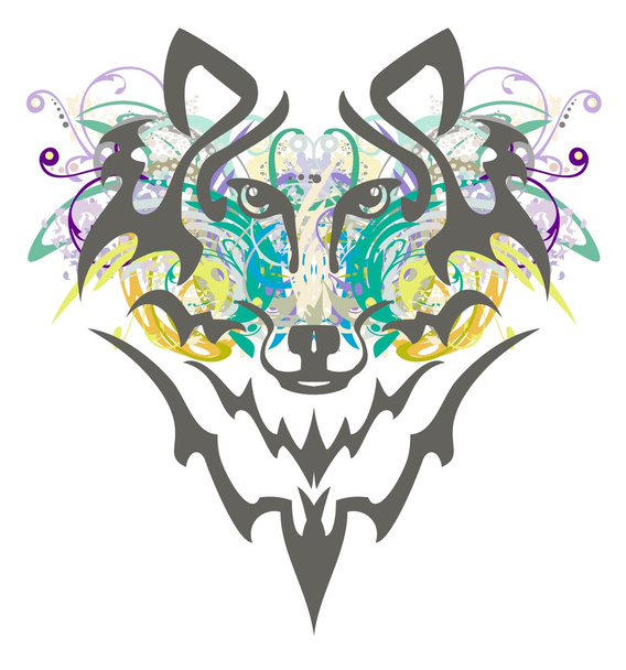 Grunge wolf head - Vector, Image