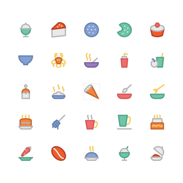 Food flat bold Vector Icons 13 - Vector, Image