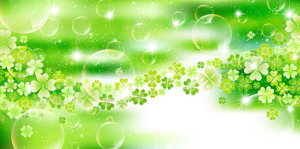 Кловер свіжий зелений пейзажний фон
 - Вектор, зображення
