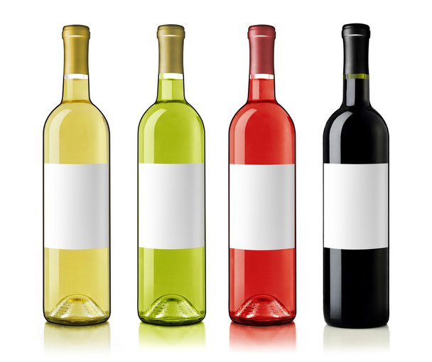 Wine bottles with labels - Foto, Imagem