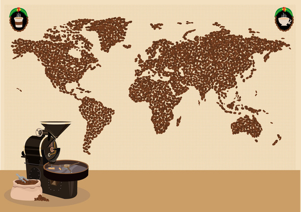 Kaffeetrinker Infografik oder verwenden rund um die Weltkarte Konzept. editierbare Clip-Art. - Vektor, Bild