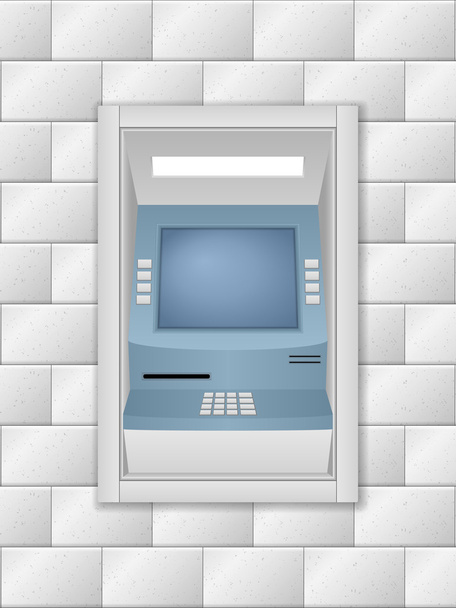ATM machine on wall - Vettoriali, immagini