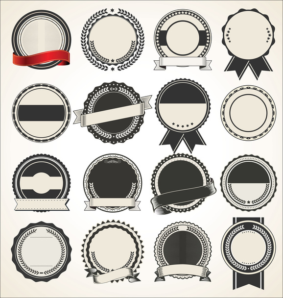 Blank retro vintage badges and labels - Vector, afbeelding