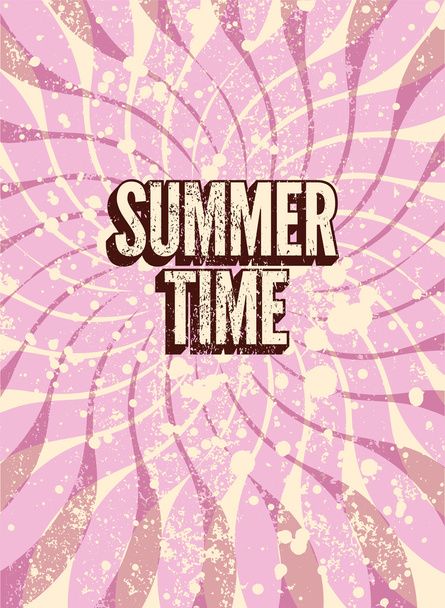 Summer Time typographic retro grunge poster. Vector illustration. Eps 10. - Vetor, Imagem