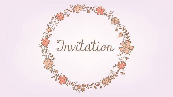 Πρόσκληση με το πλαίσιο λουλουδιών - Διάνυσμα, εικόνα