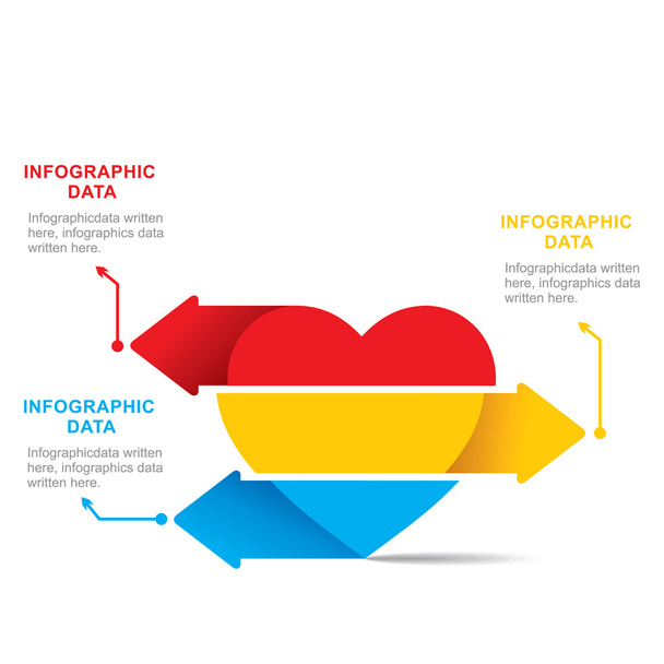 creative heart shape info-graphics design - Wektor, obraz
