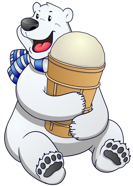 Jääkarhun etiketti jäätelöllä. Vektorikuvaus
. - Vektori, kuva