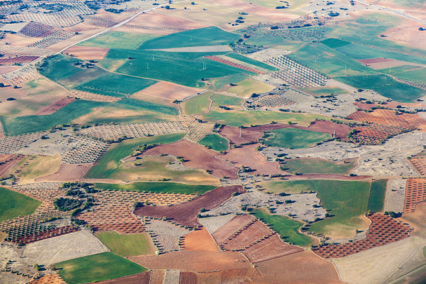 Aerial of countryside and fields around madrid - Foto, Imagem