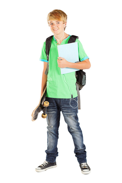 Male teen student full length portrait - Foto, afbeelding