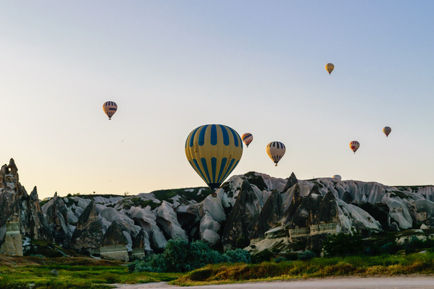 Hot air balloon over Cappadocia, Turkey - Фото, изображение