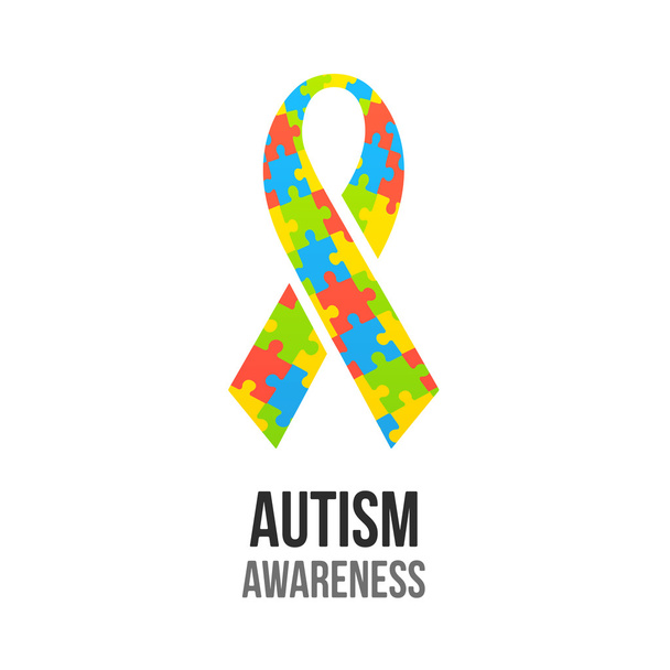 Autism awareness ribbon - Vetor, Imagem