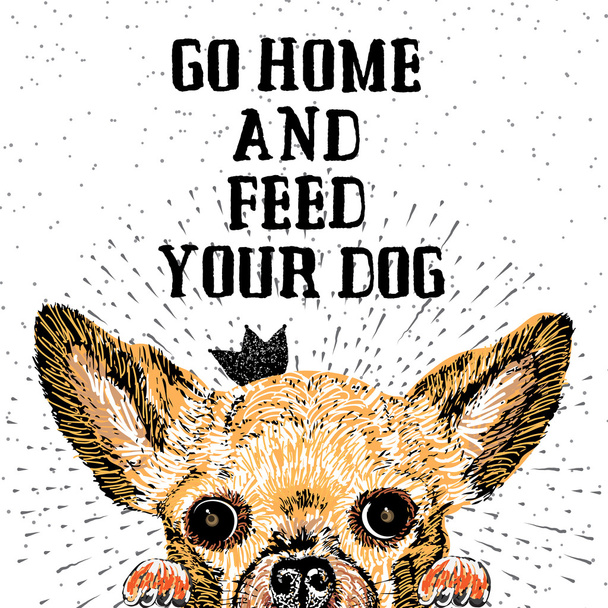 Go home and feed your dog - Διάνυσμα, εικόνα