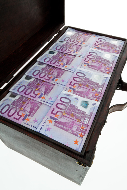 Chest with euro banknotes. financial crisis, crisis training - Fotoğraf, Görsel