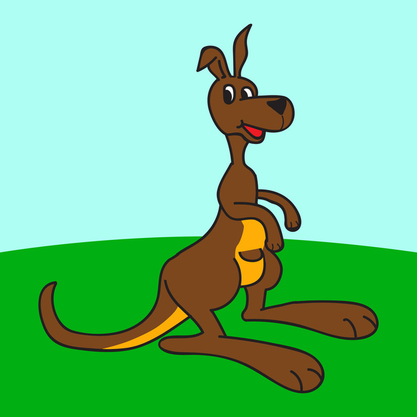 Grappige kangoeroe. Cartoon. - Vector, afbeelding