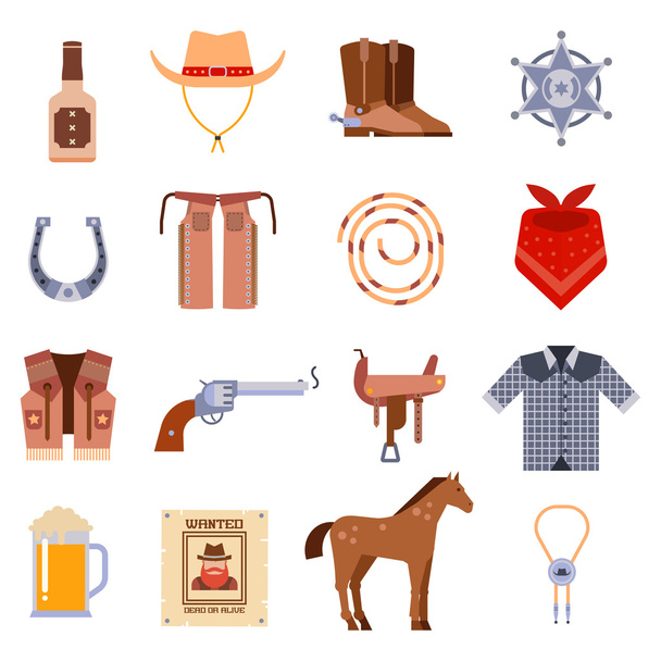 Vintage American Old Western Designs Zeichen und Grafiken Cowboy Vektor-Symbole. - Vektor, Bild