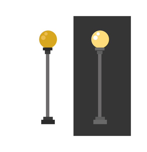 Pouliční lampa městská Lucerna lehká plochá vektorová ilustrace. - Vektor, obrázek