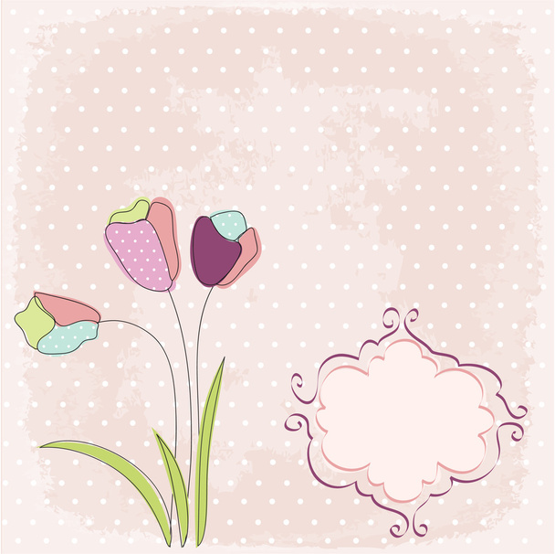 Karta květinového pozdravu - Vektor, obrázek