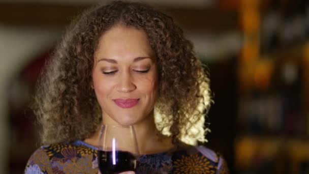 woman testing the quality of wine - Footage, Video