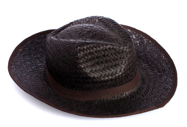 czarny kapelusz słomkowy - Zdjęcie, obraz
