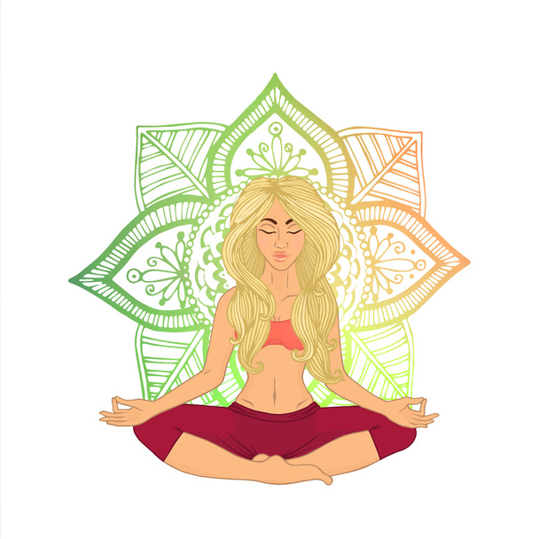 Yoga vector image - Vetor, Imagem